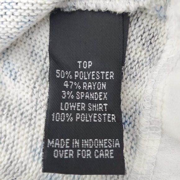 AB Studio Faux Layered Sweater White Blue Medium - Picture 8 of 9